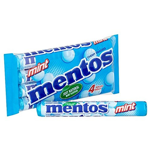 Mentos Mint Chewy Dragees 4 Roll - 152g (Imported from UK)