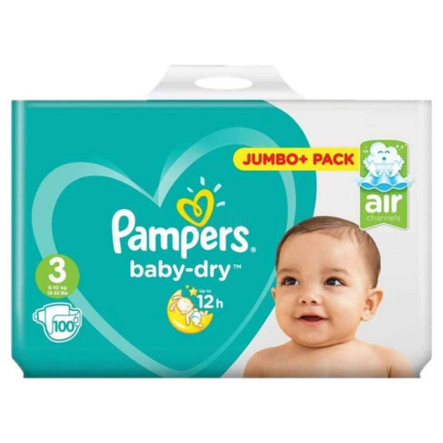 Pampers 3 Baby Dry Type Belt Diaper (6-10kg) - 100Piece (UK)