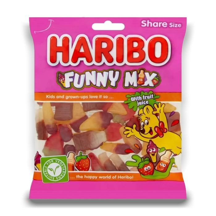 Haribo Funny Mix Jelly Sweets Candy - 160g (Imported From UK)