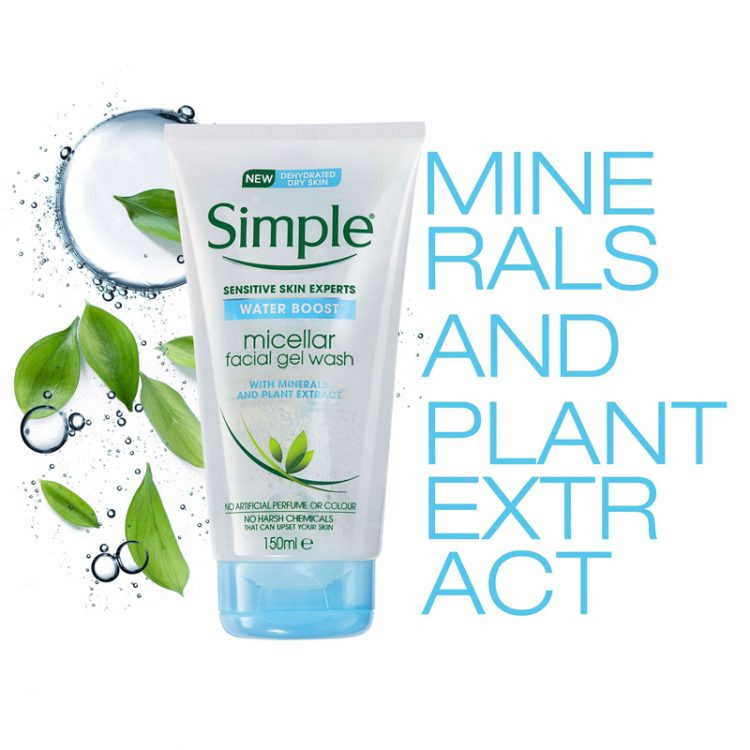 Simple Water Boost Micellar Facial Gel Wash - 150ml (Poland)