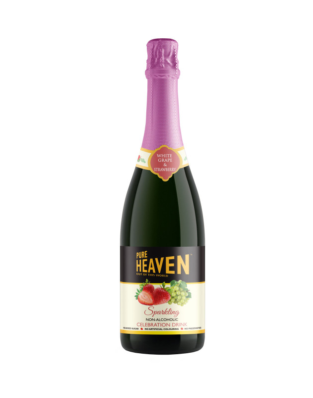 Pure Heaven Non-Alcoholic Sparkling Celebration Drink White Grape & Strewbery Flavour - 750ml