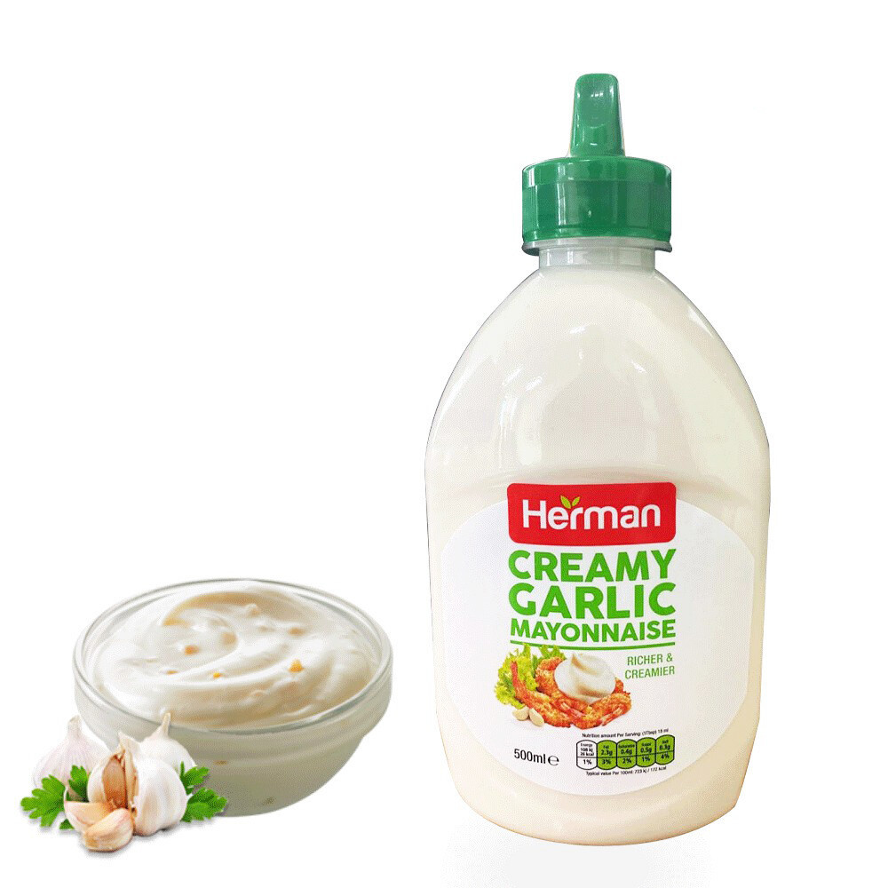 Herman Creamy Garlic Mayonnaise - 500ml (UAE)