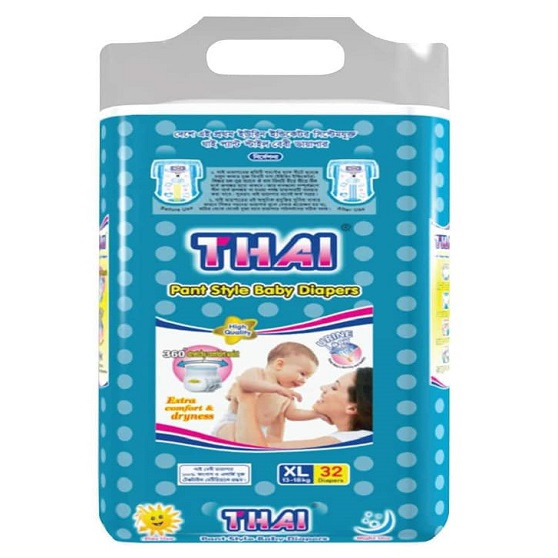 Thai Baby Diaper Pant Style (13-18Kg) - XL 32pcs (BD)