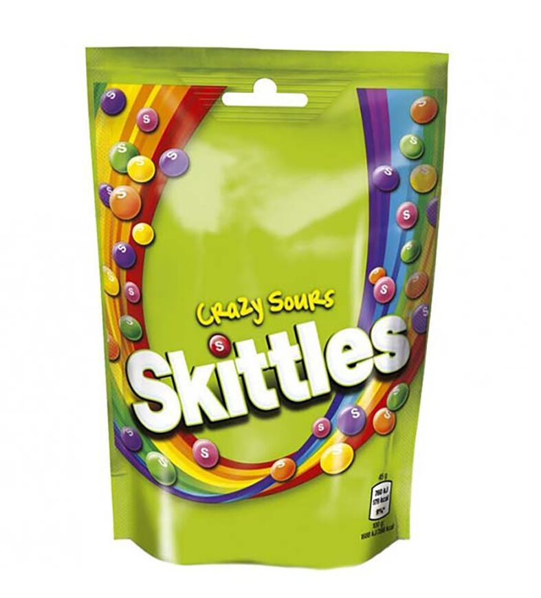 Skittles Crazy Sours Chocolate Pouch Bag - 152g