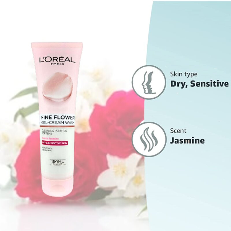 Loreal Fine Flowers Gel Cream Face Wash 150ml (France)