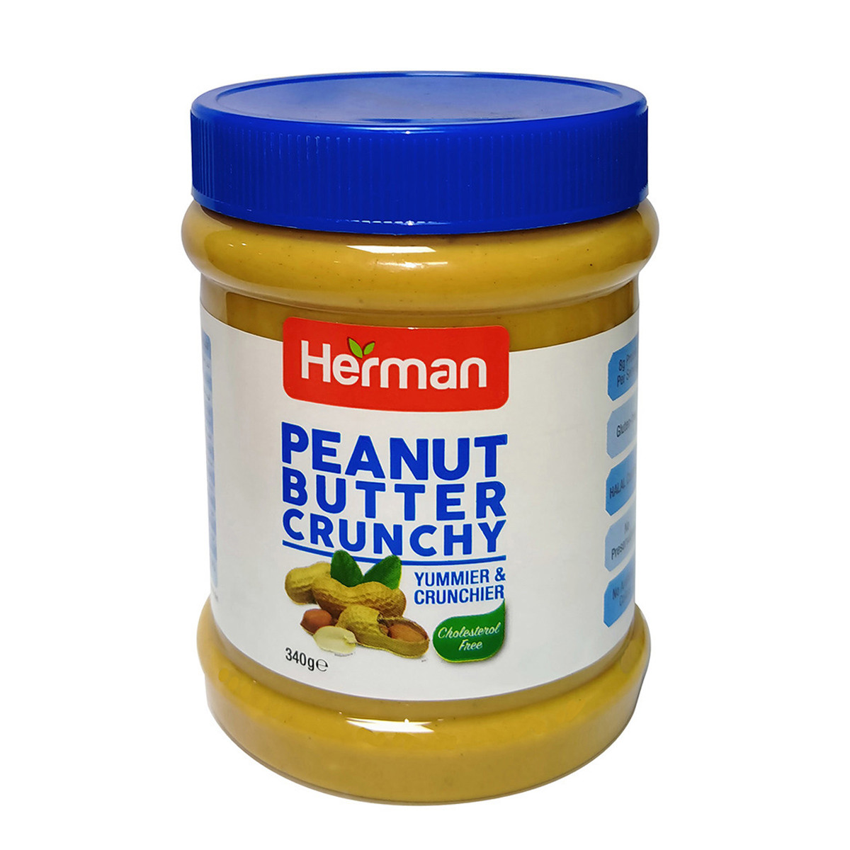 Herman Peanut Butter Chunky Cholesterol Free - 340g