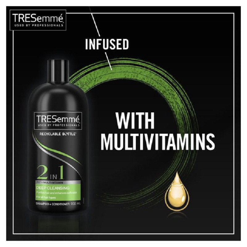 Tresemme 2in1 with Multi-Vitamin Deep Cleansing Shampoo - 900ml (UK)