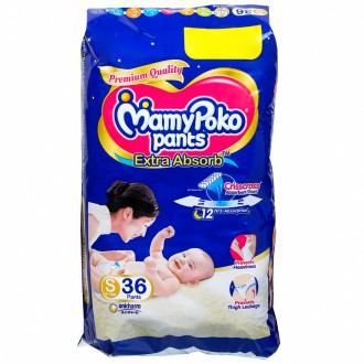 Mamypoko Pants Baby Diaper Extra Absorb (4-8Kg) S36