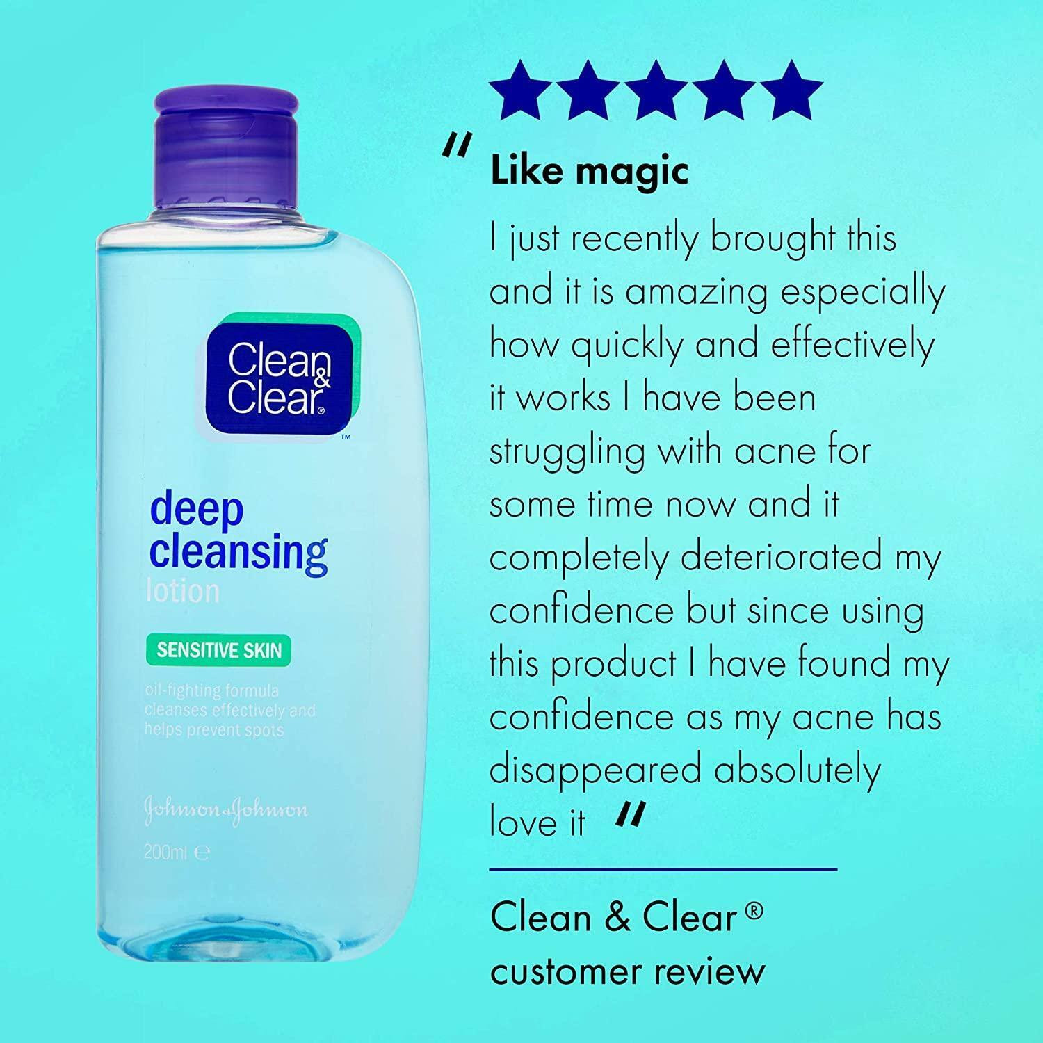 Clean & Clear Deep Cleansing Lotion for Sensitive Skin - 200ml (Italy)