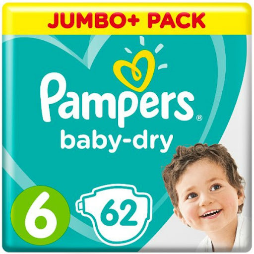 Pampers 6 Baby Dry Type Belt Diaper (13-18kg) - 62Piece (UK)