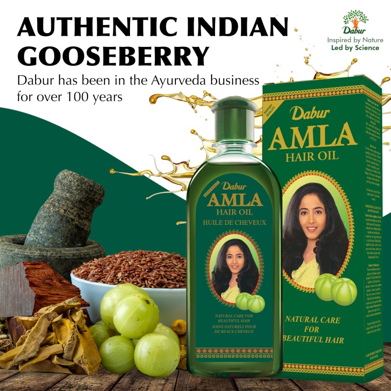 Dabur Amla Hair Oil Natural Care For Beautiful Hair - 200ml India
