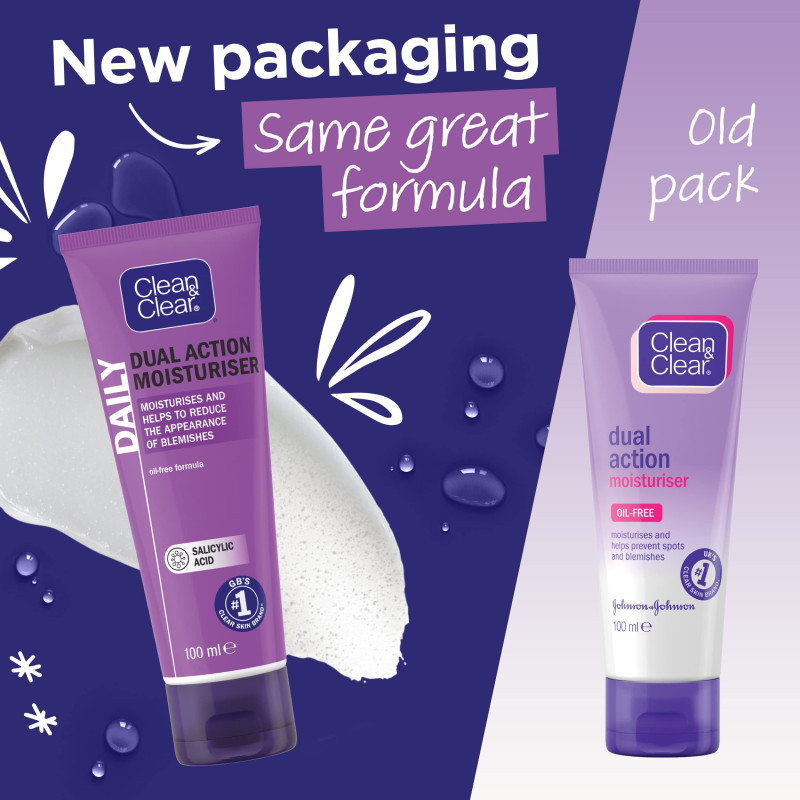 Clean & Clear Dual Action Moisturiser - 100ml (France)