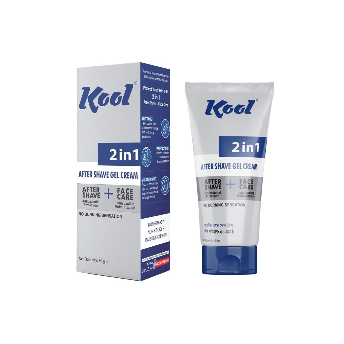 Kool 2 in 1 After Shave Gel Cream Size: 50gm