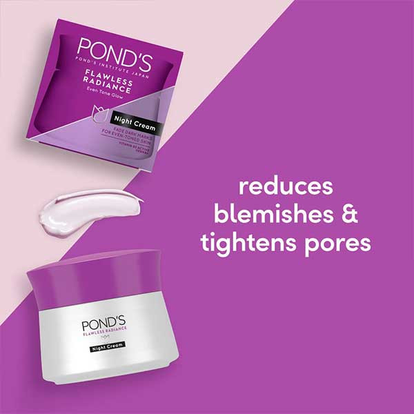 Ponds Flawless White Night Cream - 50g (Thailand)