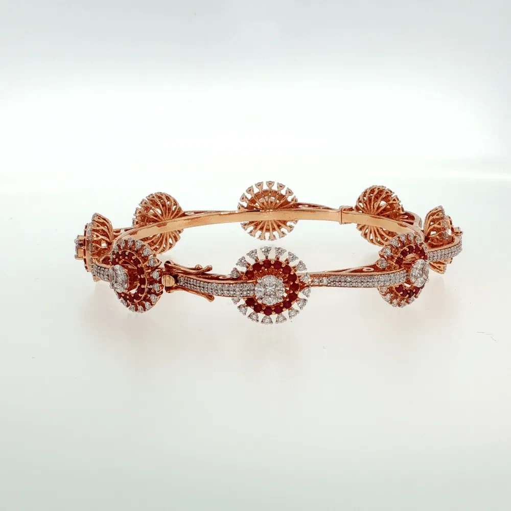 Diamond color stone bangles