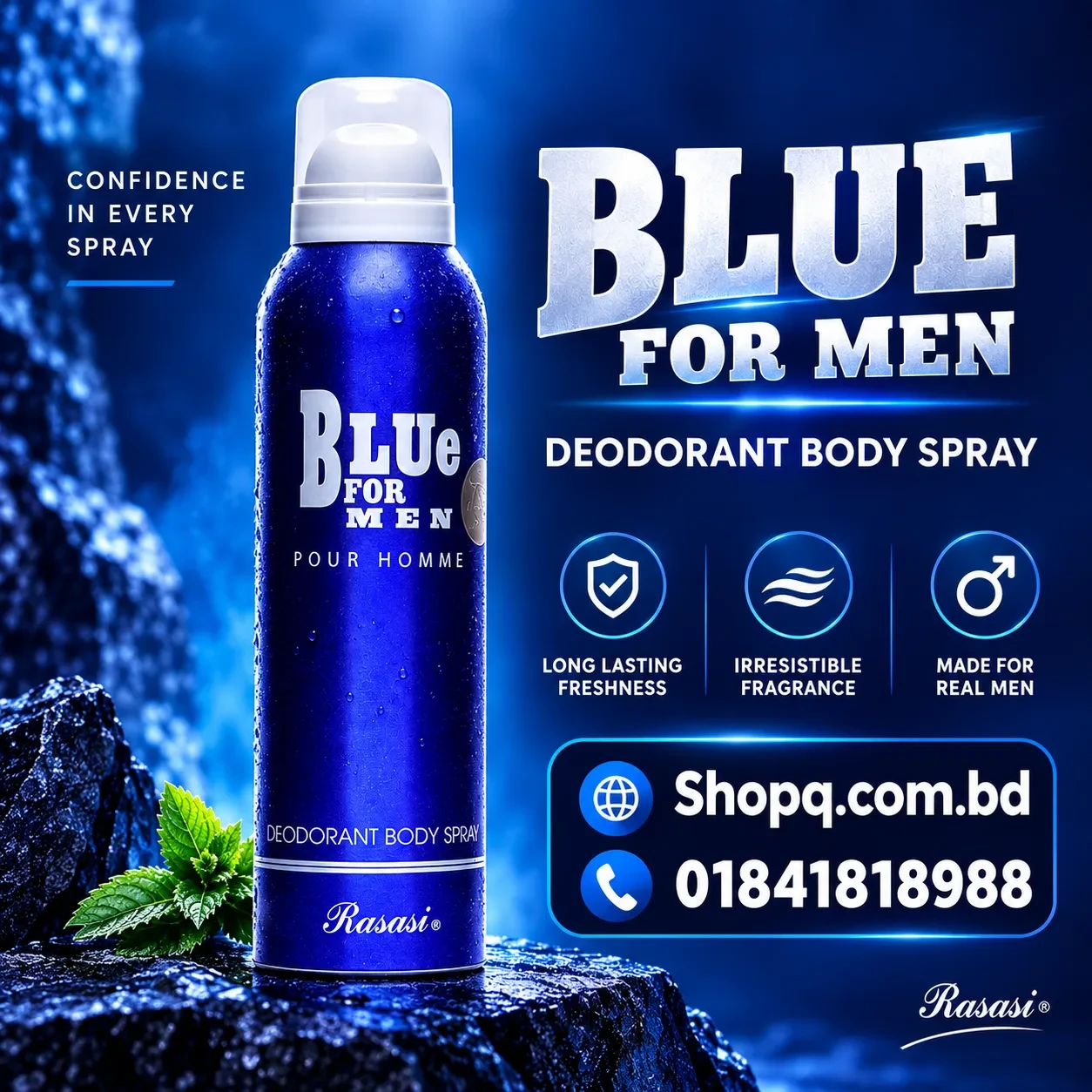 Blue For Men Deodrant Body Spray - 200ml (U.A.E)