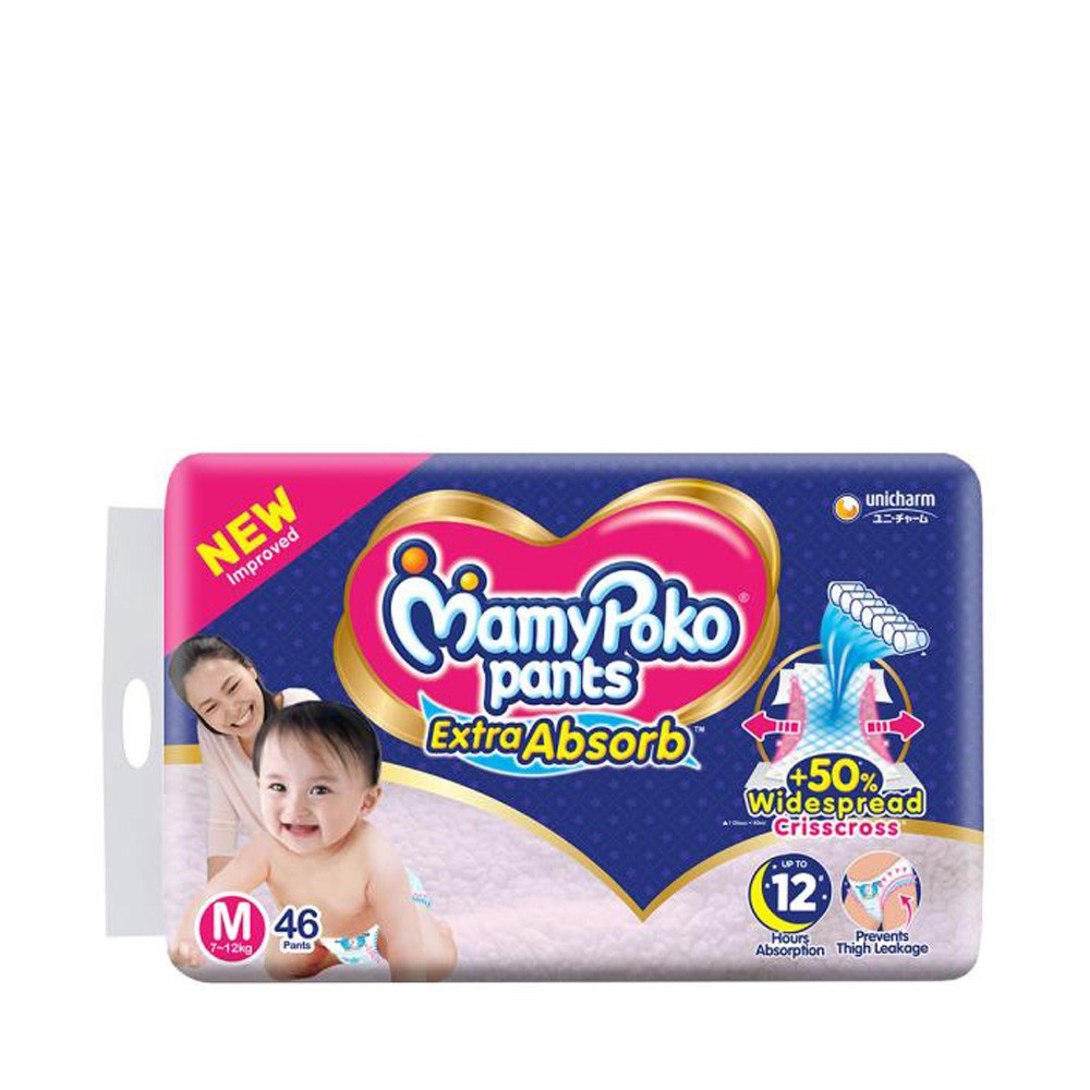 Mamypoko Pants Baby Diaper Extra Absorb (7-12Kg) M46