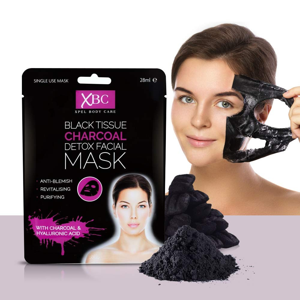 XBC Black Tissue Charcoal Detox Facial Mask - 28ml