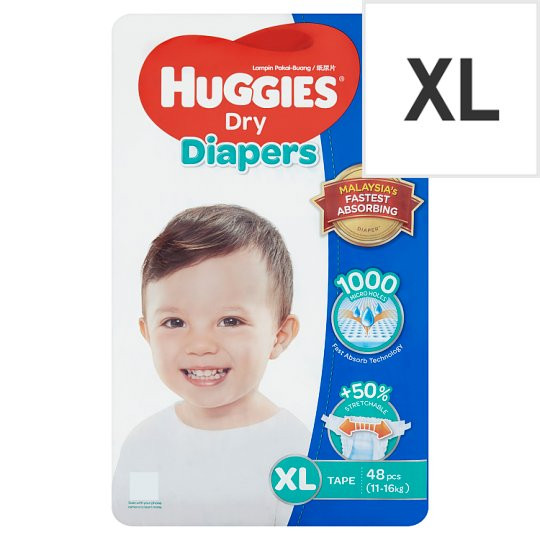 Huggies Dry Tape Baby Diaper (11-16kg) XL46 - (Malaysia)