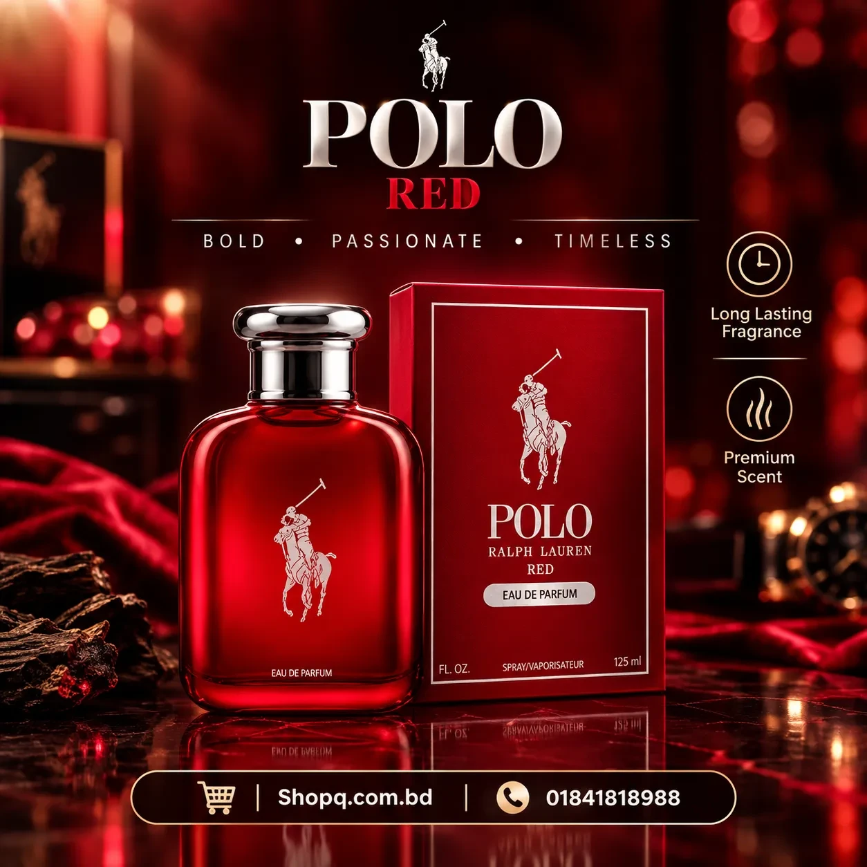 Ralph Lauren Polo Red EDP for Men (125ml) (100% Original)