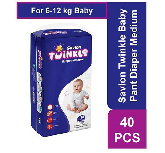 Savlon Twinkle Baby Pants Diaper (6-12Kg) - M 40pcs