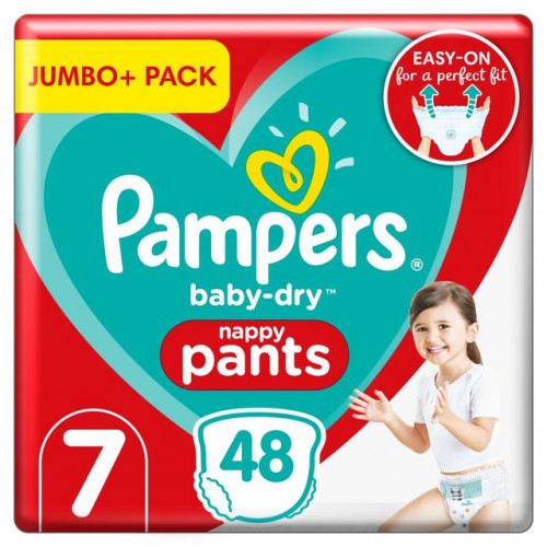 Pampers 7 Dry Type Nappy Pants Baby Diaper Jumbo Pack (17+kg) - 48 Piece (UK)
