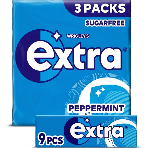 Wrigleys Extra Spearmint Chewing Gum 3 Packs - 37.8g (Imported from UK)