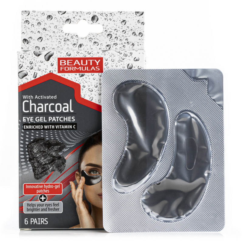 Beauty Formulas Charcoal Eye Gel Patches With Vitamin C- 6Pairs