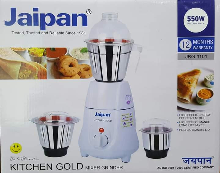 Jaipan Jkg-1101 Kitchen Gold Mixer Grinder 550 Watt