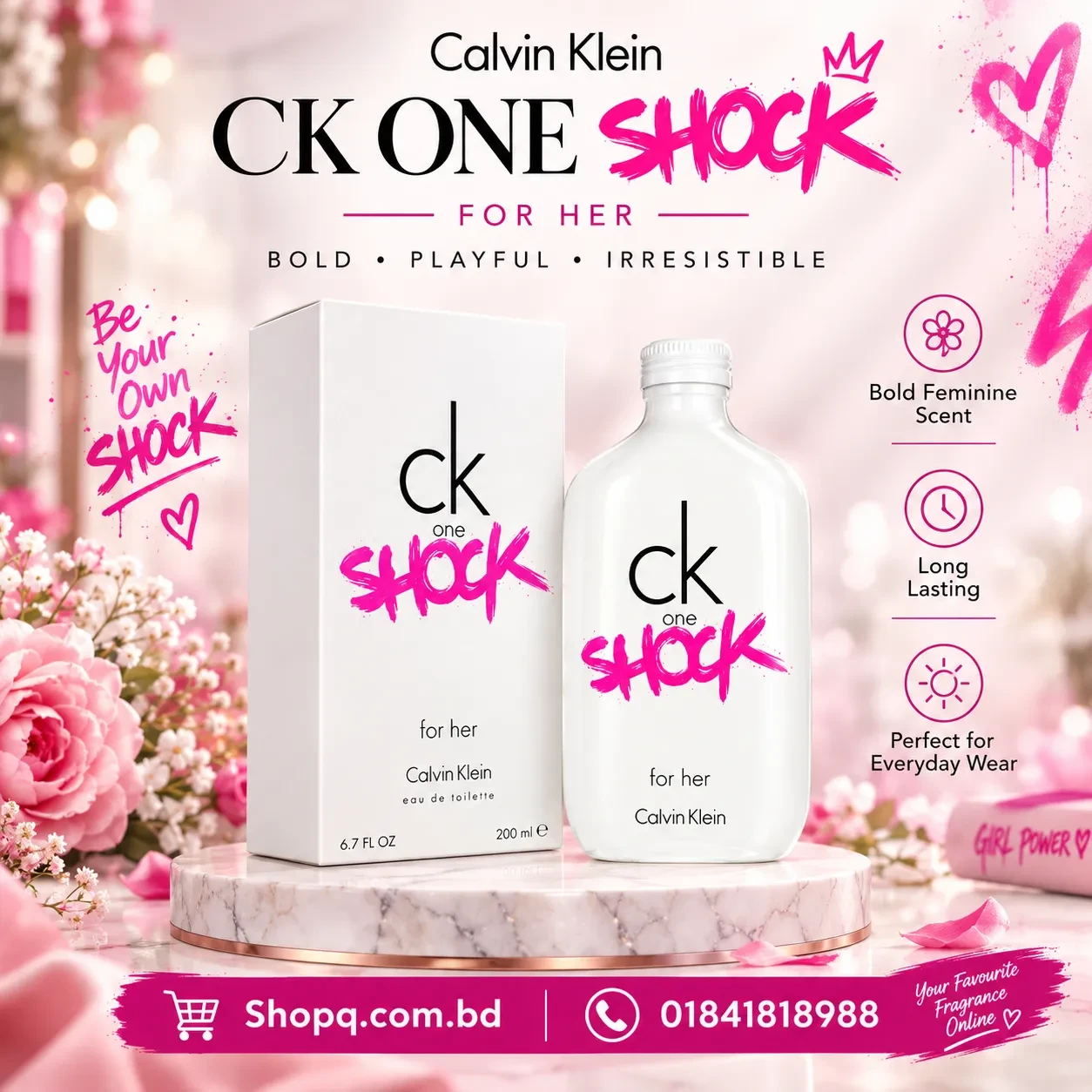CK One Shock for Her (200ml) (100% Original)