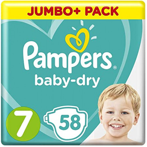 Pampers 7 Baby Dry Type Belt Diaper (15+ kg) - 58Piece (UK)