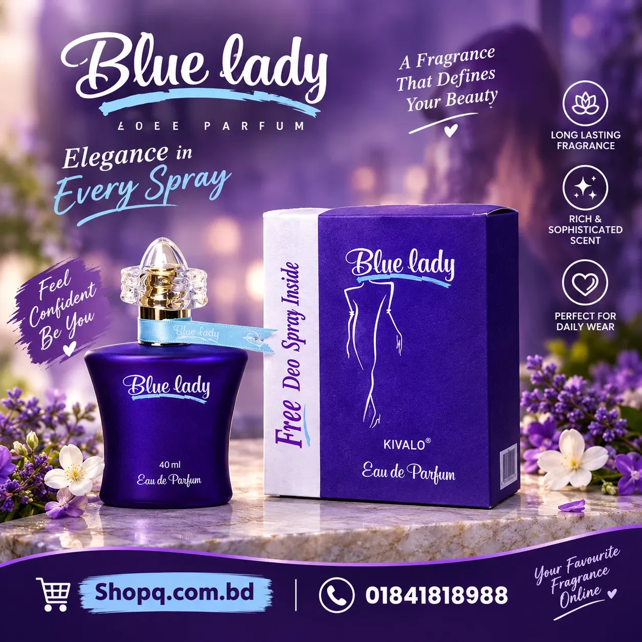 BLUE LADY Perfume + Body Spray – 40ml